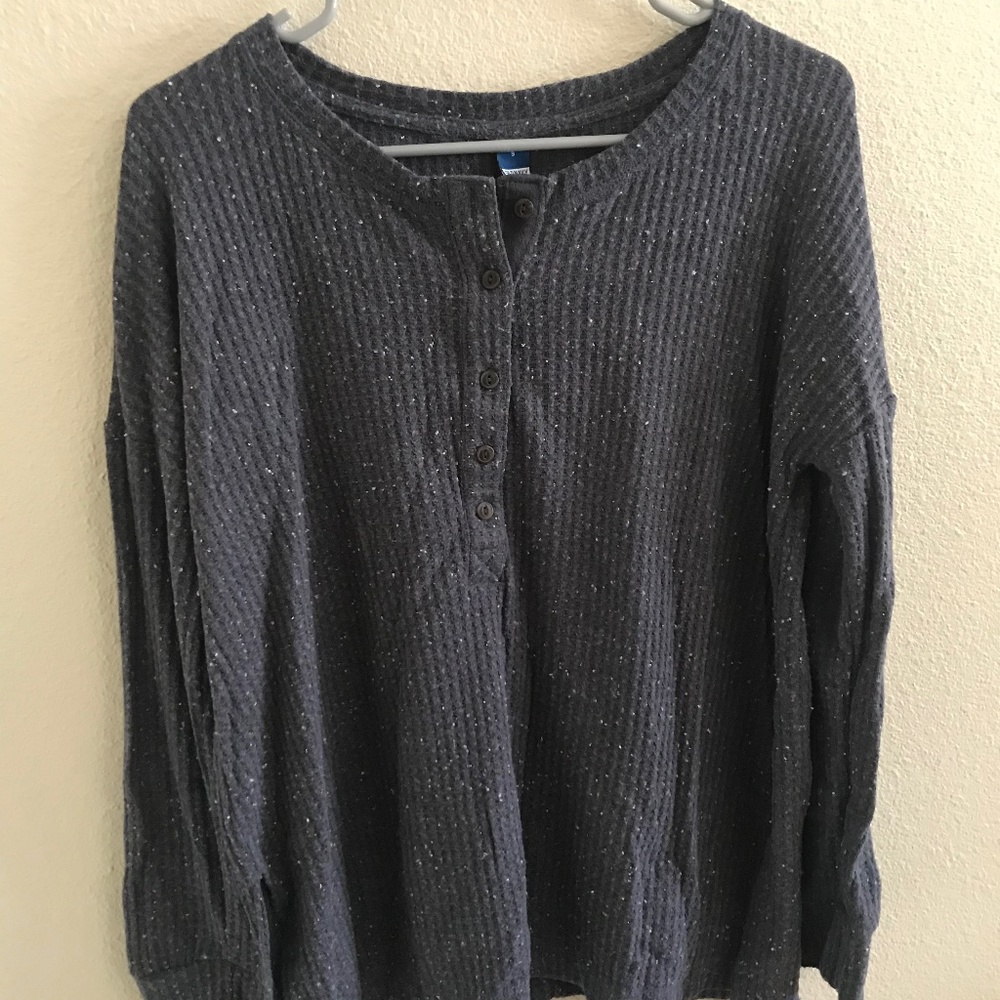 Old Navy Long Sleeve Plush Tunic Dark Gray (Coal Smoke) - Size Small